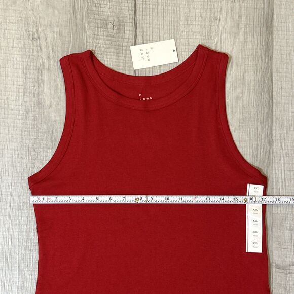 NWT A New Day Women’s Ribbed High Neck Tank Top Dark Red Size 2XL - Picture 12 of 15